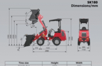 Stark SK180 laaduri mõõtmed